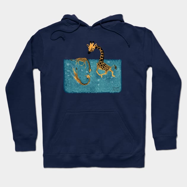 Deep Sea Giraffes orange Hoodie by mnutz